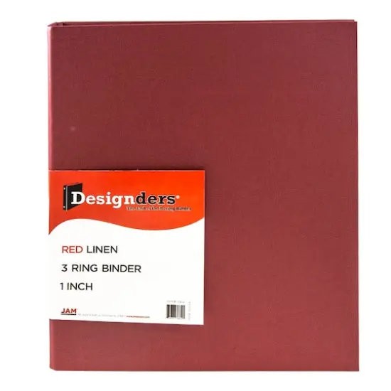 JAM Paper 1" Premium Red Linen Texture 3-Ring Binder {3}