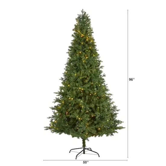 8ft. Pre-Lit Vermont Fir Artificial Christmas Tree with Clear LED Lights {3}