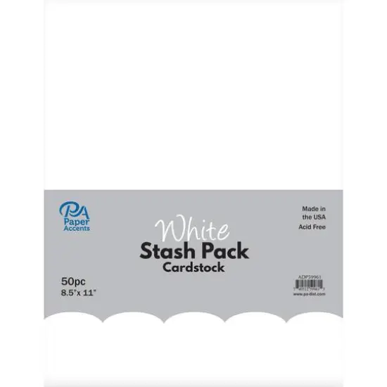 PA Paper™ Accents White Stash Pack 8.5" x 11" Cardstock, 50 sheets {1}