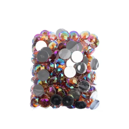 John Bead 16mm AB Acrylic Round Flat Back Rhinestones, 200ct. Orange AB {4}