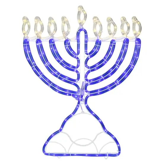 23" Blue & White LED Menorah Decoration {1}