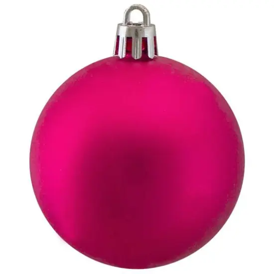 60ct. 2.5" Matte Magenta Plink Shatterproof Christmas Ball Ornaments {4}