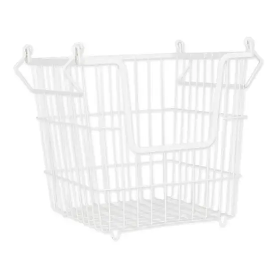 DII&reg; Large Square Metal Basket White {7}