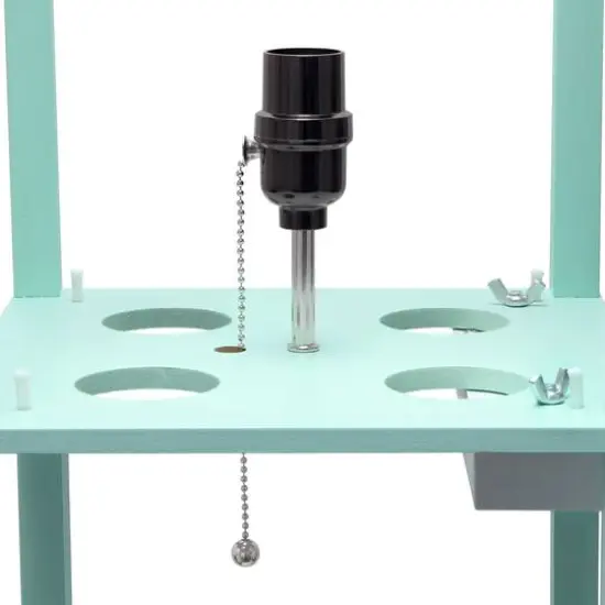 Simple Designs Floor Lamp with 2 USB Charging Ports/1 Outlet Aqua {10}