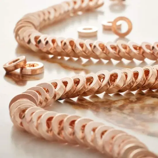 Rose Gold Large Hole Metal Spacer Disc Beads by Bead Landing&trade; {3}