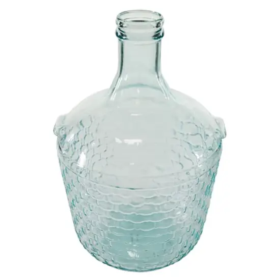 17" Blue Glass Farmhouse Vase {4}