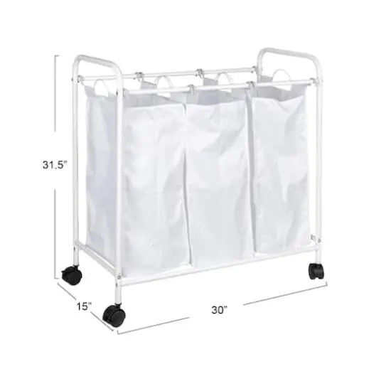 Household Essentials Triple Laundry Sorter White {5}
