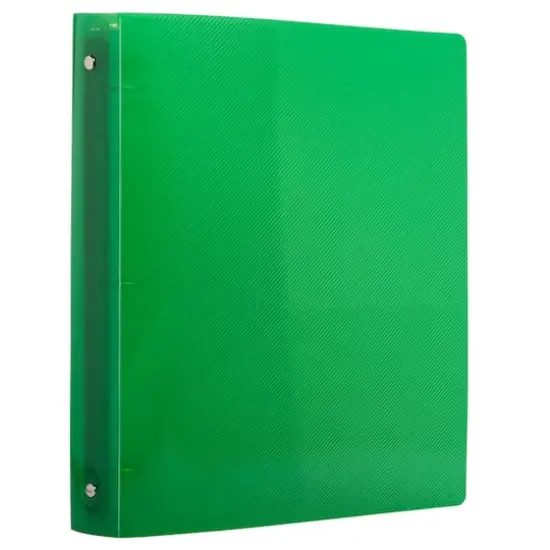 JAM Paper Glass Twill Plastic 3-Ring Binder Green {4}