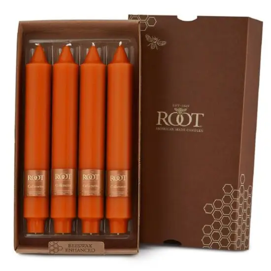 Root Candles 9" Unscented Smooth Collenette Taper Candles, 4ct. Beeswax {2}