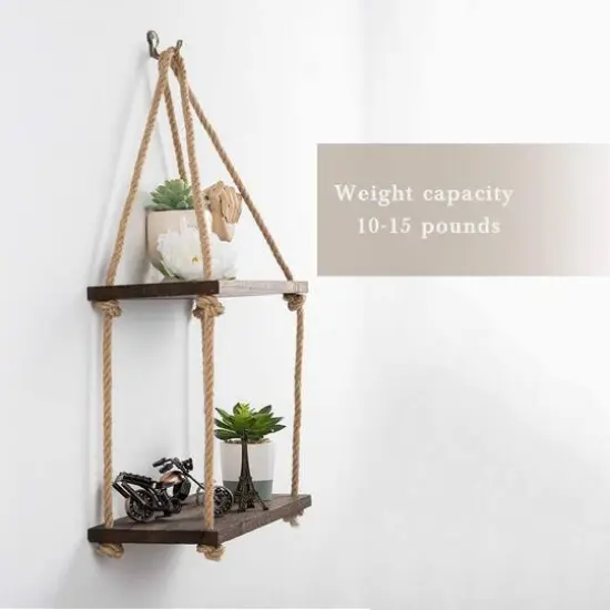 Brown Haitral Wood Floating Shelves Set {5}