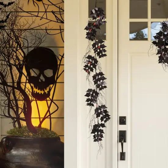 Glitzhome&reg; 6ft. Lighted Halloween Bat Garland {3}