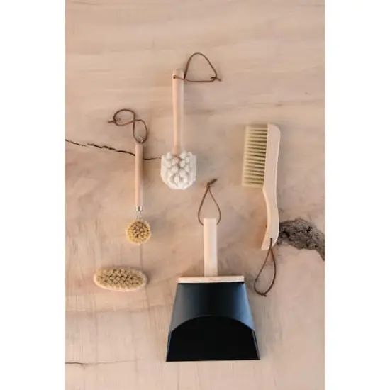 Hello Honey&reg; Beech Wood Dish Brush with Leather Strap {4}