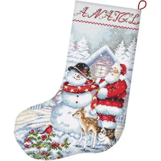 Letistitch Snowman And Santa Stocking Counted Cross Stitch Kit {1}