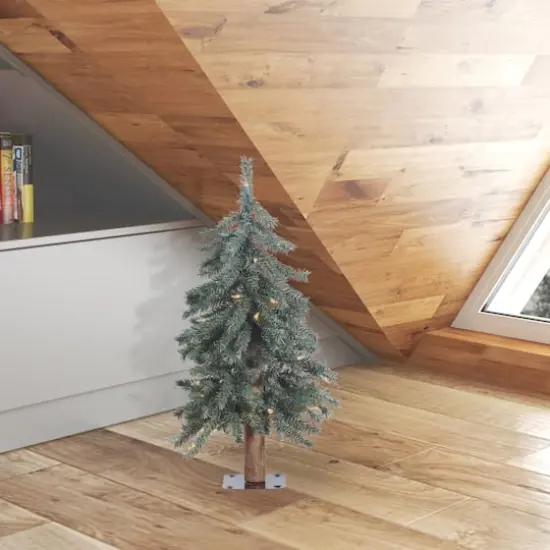 2ft. Pre-Lit Natural Bark Alpine Artificial Christmas Tree, Warm White Dura-Lit&reg; LED Lights {3}