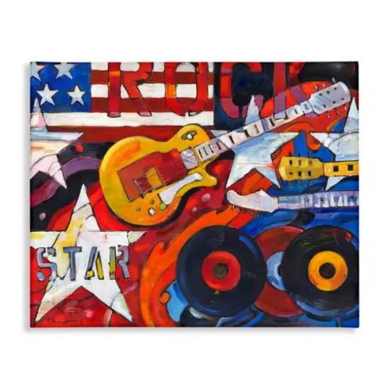 Stupell Industries Rockstar Americana Music Tribute Canvas Wall Art {1}