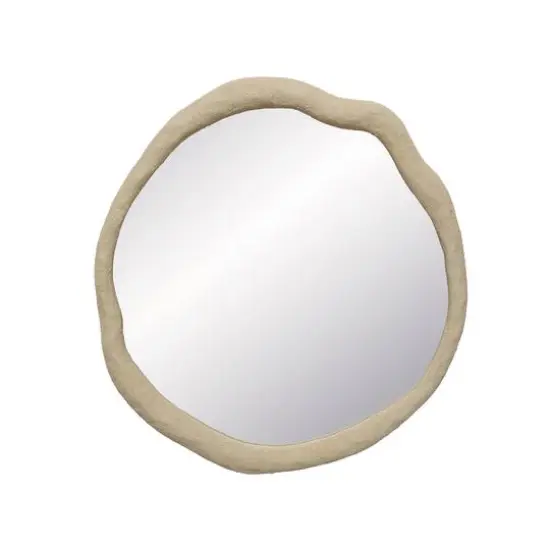 Hello Honey&reg; Cream Framed Organic Shaped Wall Mirror {3}