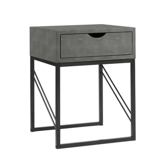 Walker Edison 18" 1-Drawer Shagreen Side Table Gray {2}