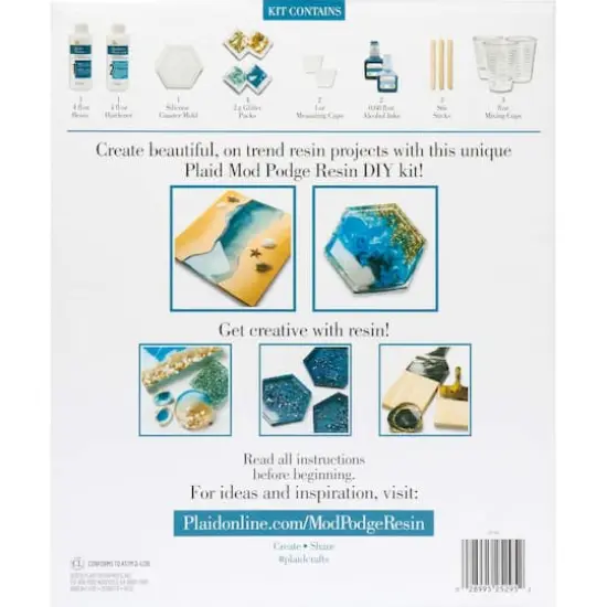 Mod Podge&reg; Blue & Gold Do-It-Yourself Hexagon Coaster Kit {7}