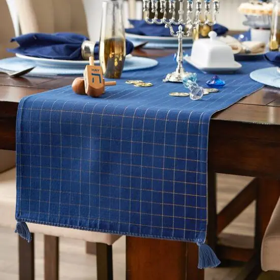 DII&reg; 108" Hanukkah Menorah Reversible Table Runner {5}