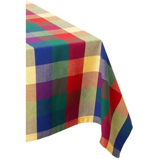DII&reg; 84" Indian Summer Check Tablecloth {1}