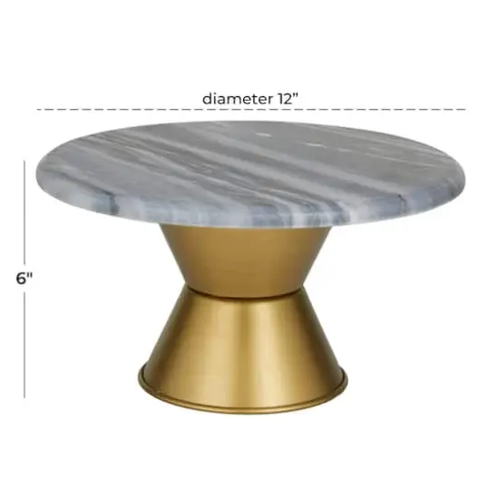 Grey Glam Cake Stand, 12" x 12" x 6" {7}