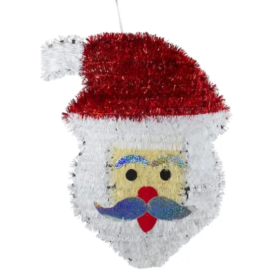 19" Tinsel Santa Claus Christmas Window Decoration {1}