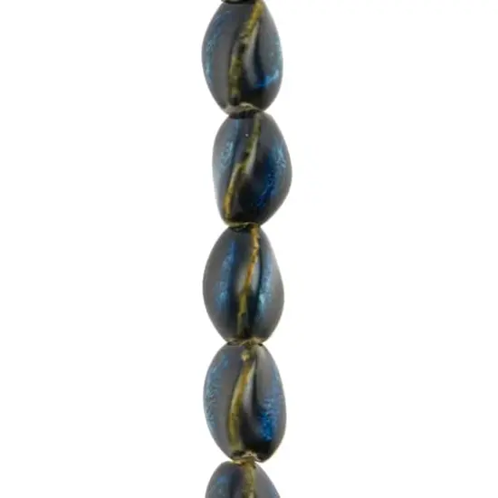 Blue Ceramic Twisted Oval Beads, 20mm by Bead Landing&trade; {1}