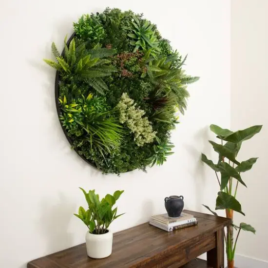 38" Framed Amazon Rainforest Artificial Living Wall Art Panel {7}