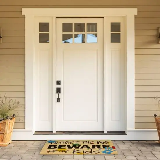 DII&reg; Forget The Dog & Beware Of The Kids Doormat {3}