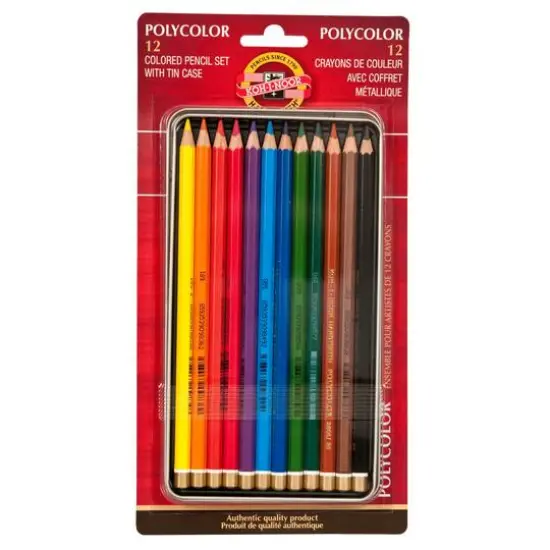 Koh-I-Noor Polycolor 12 Color Pencil Tin Set {1}