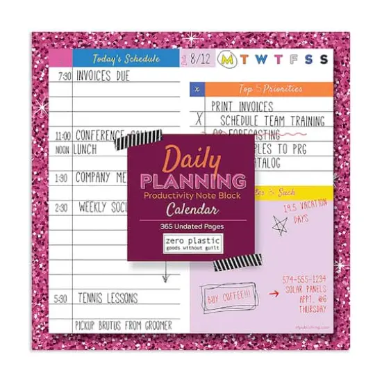 TF Publishing Undated Rainbow Daily Note Block for Productivity & Lists Desktop {1}