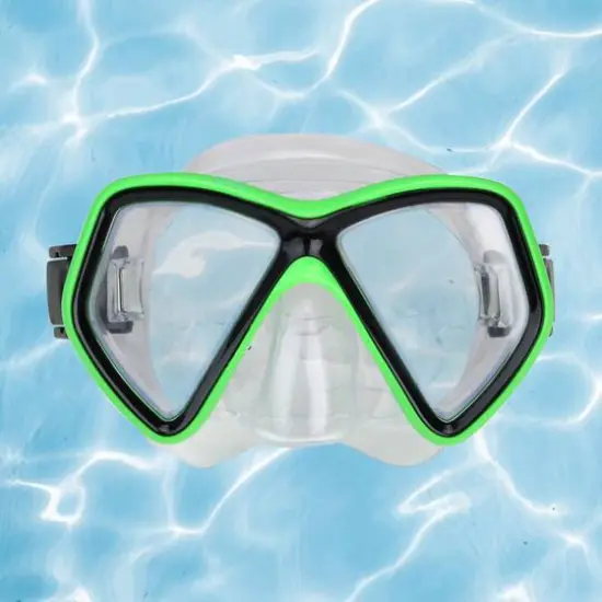 Swim Central 6.25" Neon Green & Black Monaco Children's Swimming Mask {3}