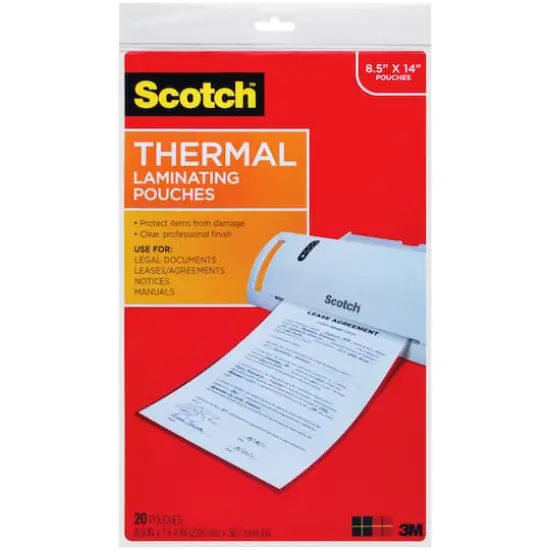 Scotch&reg; Legal Thermal Laminator Pouches, 20ct. {1}