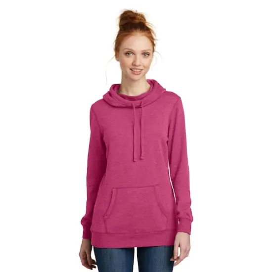 District&reg; Women's Lightweight Fleece Hoodie Heathered Pink Azalea {4}