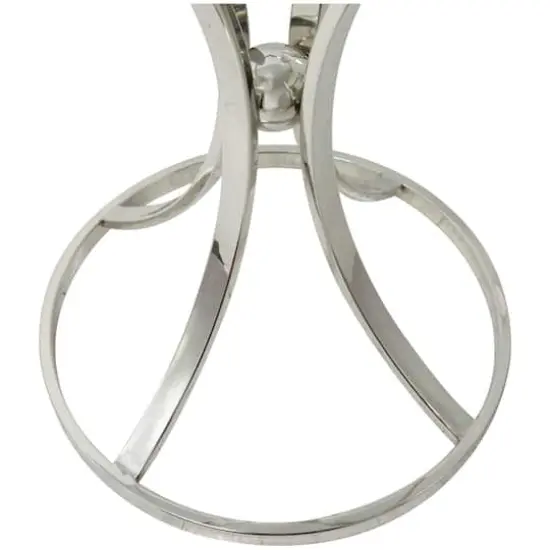 Silver Stainless Steel Contemporary Accent Table, 18" x 18" x 25" {4}