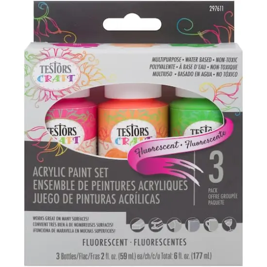 Testors&reg; Craft Fluorescent Acrylic Paint Set {1}