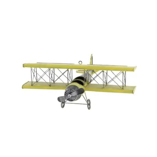 Yellow Retro Airplane Hanging Airplane Accent {3}