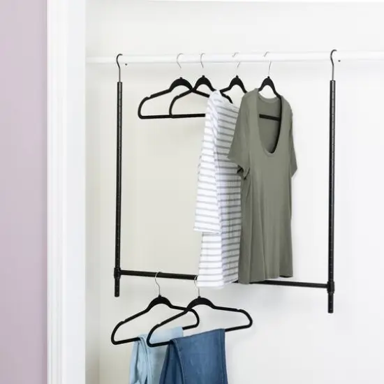 Honey Can Do Black Clothes Hanging Closet Rod {3}