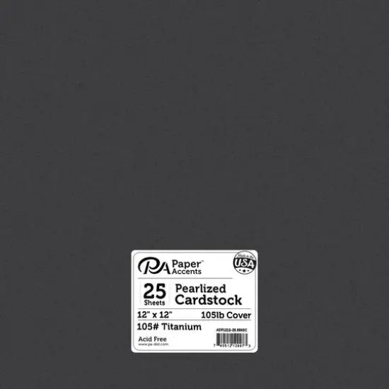 PA Paper&trade; Accents 12" x 12" Pearlized Cardstock, 25 Sheets Titanium {1}