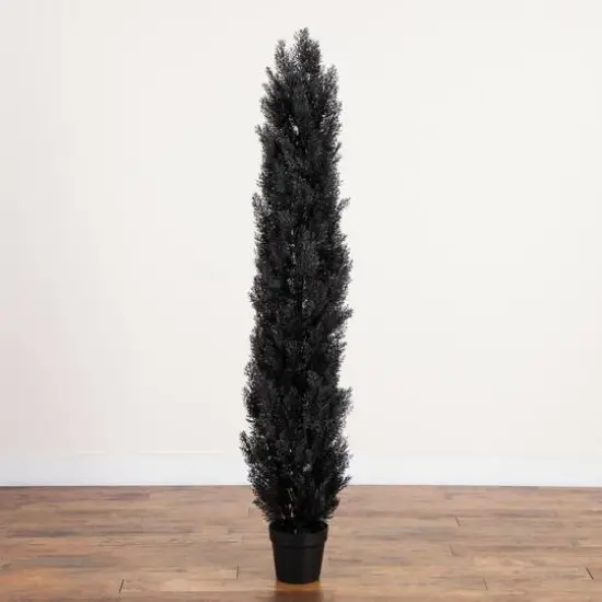 6ft. UV Resistant Artificial Halloween Black Cedar Tree (Indoor/Outdoor) {6}