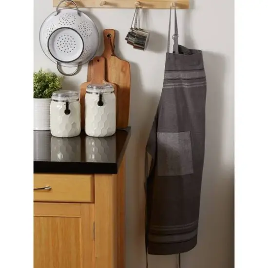 DII&reg; Gray Chambray French Stripe Chef Apron {5}
