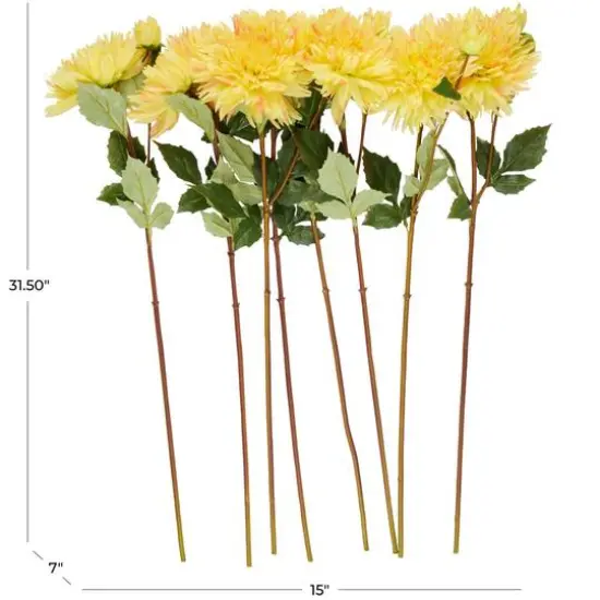 31.5" Yellow Dahlia Artificial Flower Stem, 8ct. {8}