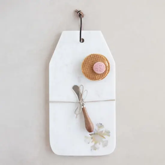 Hello Honey&reg; Marble Cheese Cutting Board & Canape Knife Set {3}