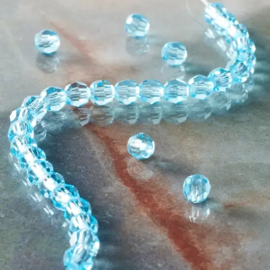 Preciosa Glass Crystal Round Beads, 4mm by Bead Landing&trade; Aqua Bohemica {3}