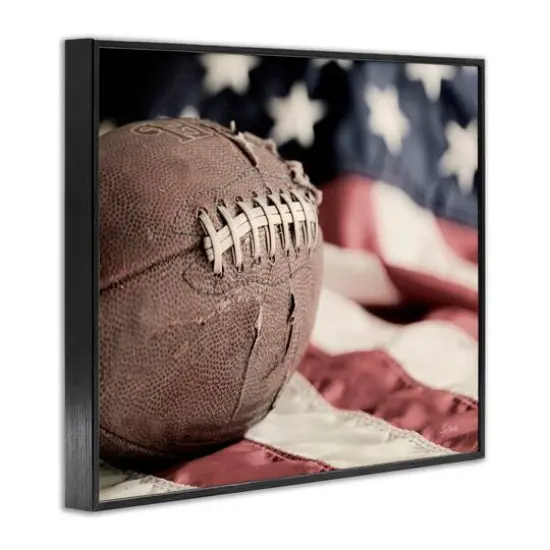 Stupell Industries Football & American Flag Framed Giclee Art Black {4}