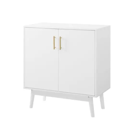 Walker Edison White Mid-Century Modern Accent Cabinet {1}