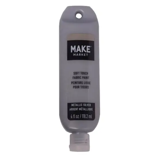 Metallic Soft Touch Fabric Paint by Make Market&reg; Silver {1}