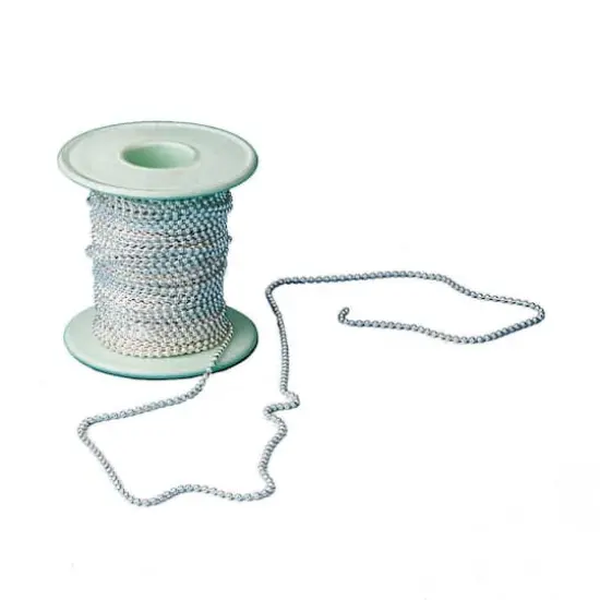 S&S&reg; Worldwide 2mm Silver Bead Chain Roll {1}