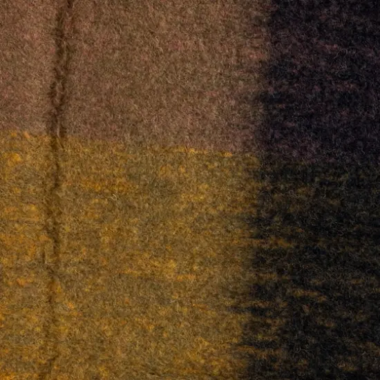 Hello Honey&reg; Gold & Orange Block Wool & Acrylic Ruffled Throw Blanket {7}