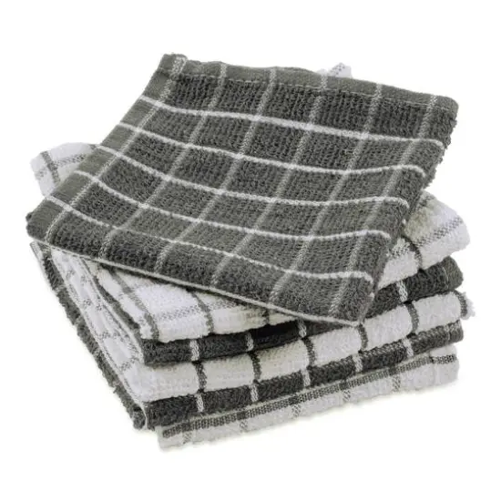 DII&reg; Gray Combo Windowpane Dishcloths, 6ct. {6}